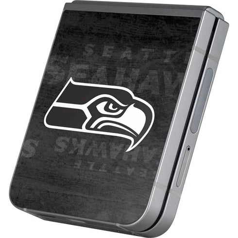 NFL Seattle Seahawks Black & White Galaxy Z Flip6 Skin