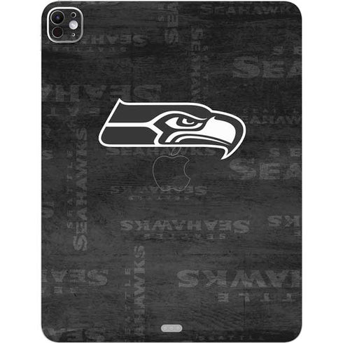 NFL Seattle Seahawks Black & White iPad Pro 13in M4 (2024) Skin