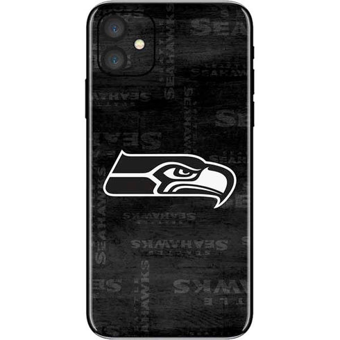 NFL Seattle Seahawks Black & White iPhone 11 Skin