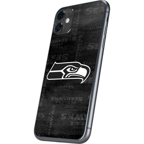 NFL Seattle Seahawks Black & White iPhone 11 Skin