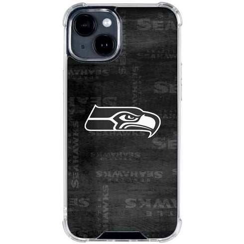 NFL Seattle Seahawks Black & White iPhone 15 Clear Case
