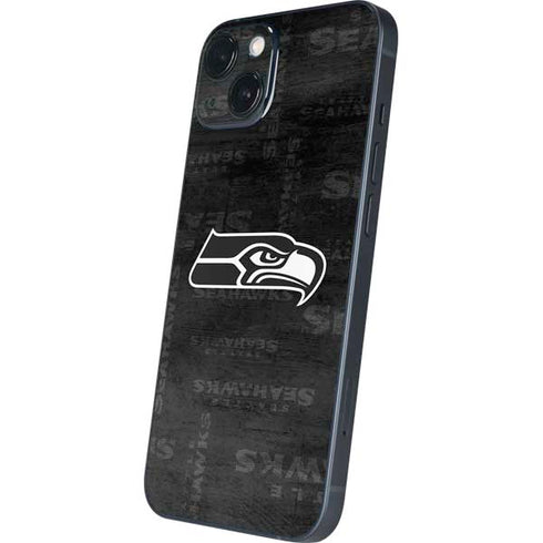 NFL Seattle Seahawks Black & White iPhone 15 Skin