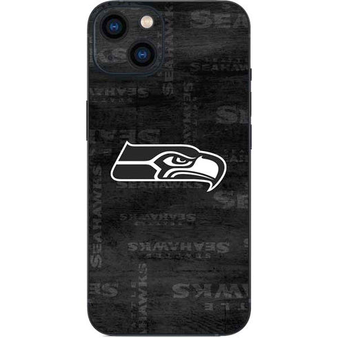 NFL Seattle Seahawks Black & White iPhone 15 Skin