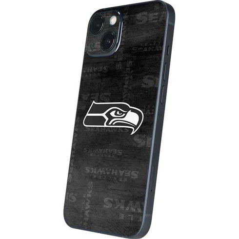 NFL Seattle Seahawks Black & White iPhone 15 Skin