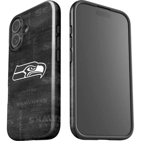NFL Seattle Seahawks Black & White iPhone 16 Plus Impact Case