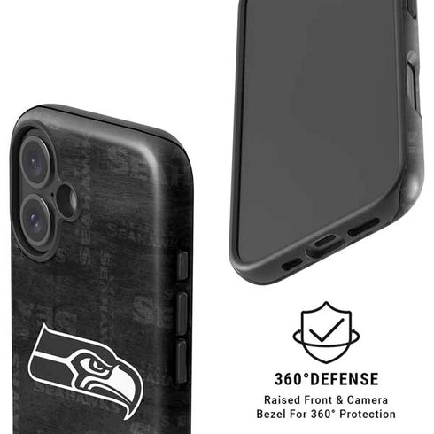 NFL Seattle Seahawks Black & White iPhone 16 Plus Magsafe Impact Case