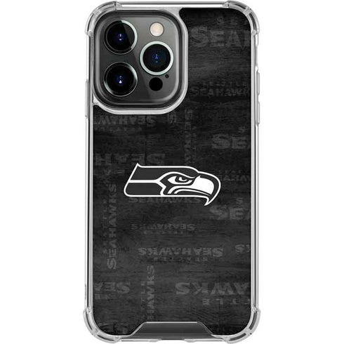NFL Seattle Seahawks Black & White iPhone 16 Pro Clear Case