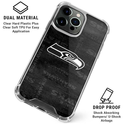 NFL Seattle Seahawks Black & White iPhone 16 Pro Clear Case