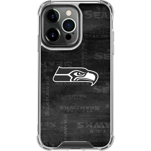 NFL Seattle Seahawks Black & White iPhone 16 Pro Max Clear Case