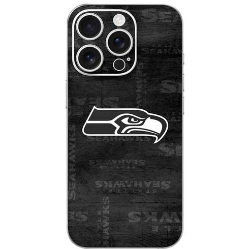 NFL Seattle Seahawks Black & White iPhone 16 Pro Skin