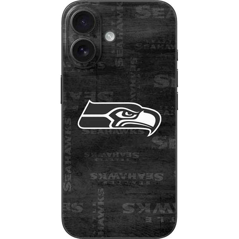 NFL Seattle Seahawks Black & White iPhone 16 Skin