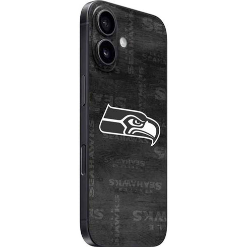 NFL Seattle Seahawks Black & White iPhone 16 Skin
