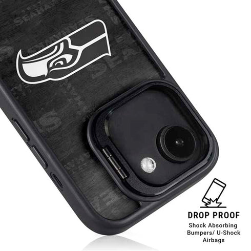 NFL Seattle Seahawks Black & White iPhone 16e Kickstand Case
