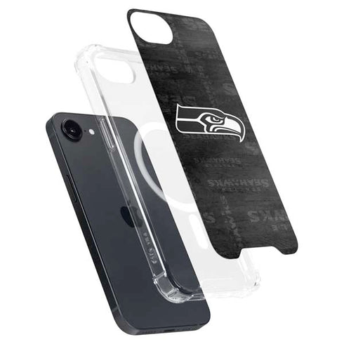 NFL Seattle Seahawks Black & White iPhone 16e MagSafe Case