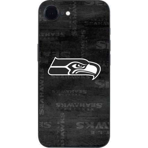 NFL Seattle Seahawks Black & White iPhone 16e Skin