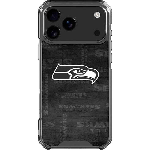 NFL Seattle Seahawks Black & White iPhone 18 Pro Max Clear Case