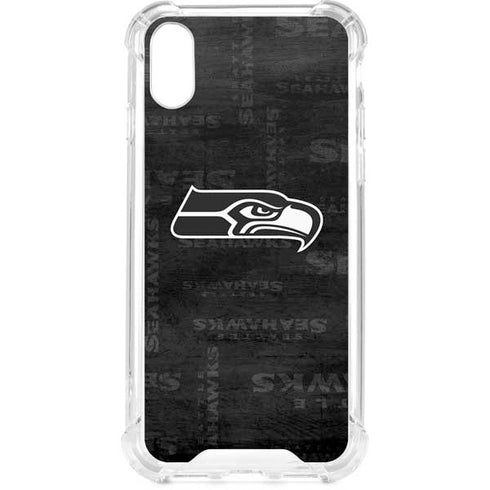 NFL Seattle Seahawks Black & White iPhone XS Clear Case