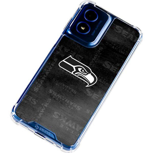 NFL Seattle Seahawks Black & White Moto G 5G (2024) Clear Case