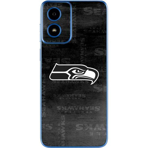 NFL Seattle Seahawks Black & White Moto G Play 4G (2024) Skin