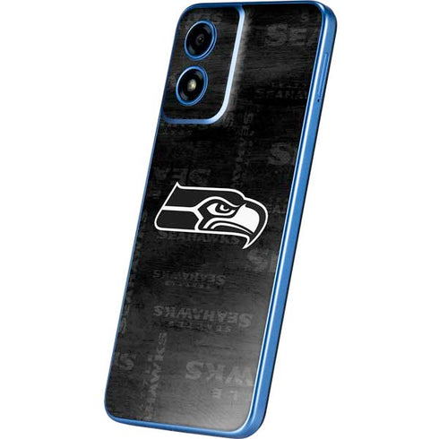 NFL Seattle Seahawks Black & White Moto G Play 4G (2024) Skin