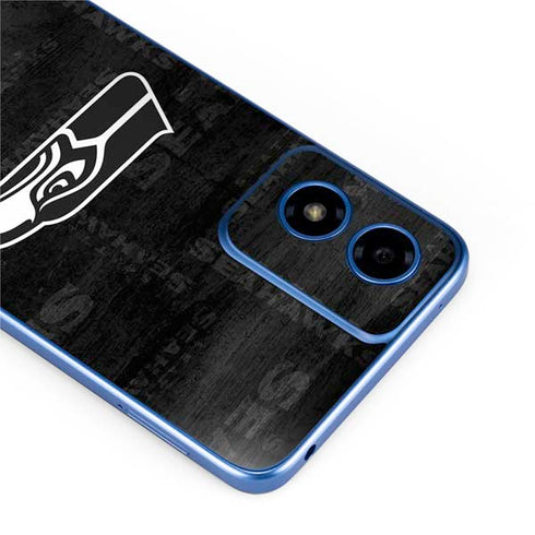NFL Seattle Seahawks Black & White Moto G Play 4G (2024) Skin