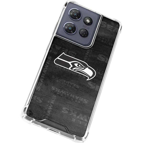 NFL Seattle Seahawks Black & White Moto G Play 5G (2025) Clear Case