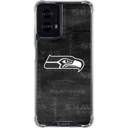 NFL Seattle Seahawks Black & White Moto G Power 5G (2024) Clear Case