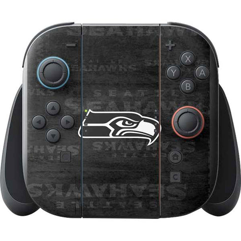 NFL Seattle Seahawks Black & White Nintendo Switch 2 (2025) with Joy-Con Skin