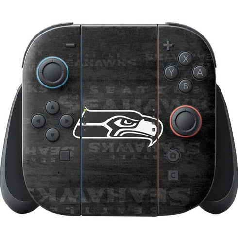 NFL Seattle Seahawks Black & White Nintendo Switch 2 (2025) Joy-Con Controller Skin