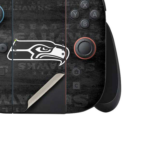 NFL Seattle Seahawks Black & White Nintendo Switch 2 (2025) Joy-Con Controller Skin