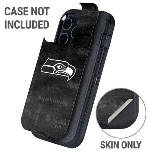 NFL Seattle Seahawks Black & White Otterbox Defender iPhone Skin