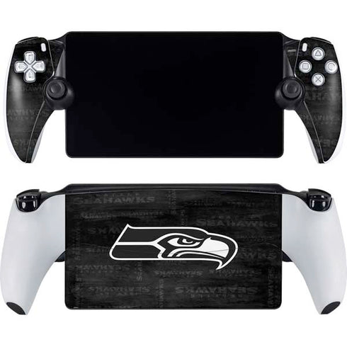 NFL Seattle Seahawks Black & White PlayStation Portal Remote Player Skin