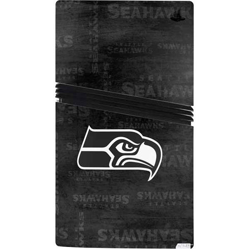 NFL Seattle Seahawks Black & White PS5 Pro Console Skin