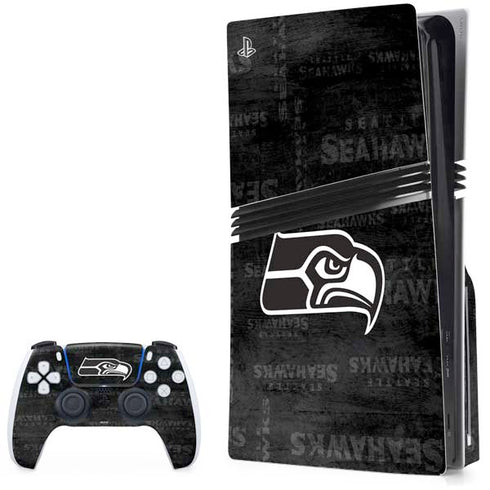NFL Seattle Seahawks Black & White PlayStation PS5 Skins