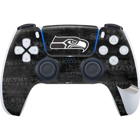 NFL Seattle Seahawks Black & White PS5 Pro Disk Bundle Skin
