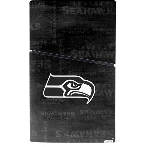 NFL Seattle Seahawks Black & White PS5 Slim Digital Edition Console Skin