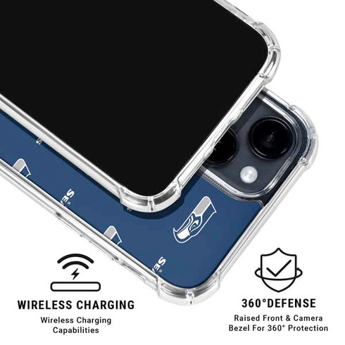 NFL Seattle Seahawks Blitz Series iPhone 15 Clear Case