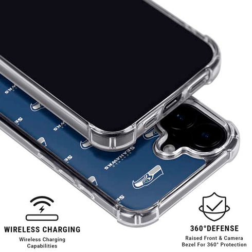 NFL Seattle Seahawks Blitz Series iPhone 16 Plus Clear Case