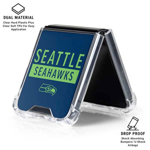 NFL Seattle Seahawks Blue Performance Series Galaxy Z Flip6 Clear Case