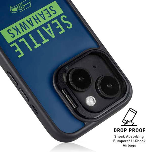 NFL Seattle Seahawks Blue Performance Series iPhone 14 Plus Kickstand Case