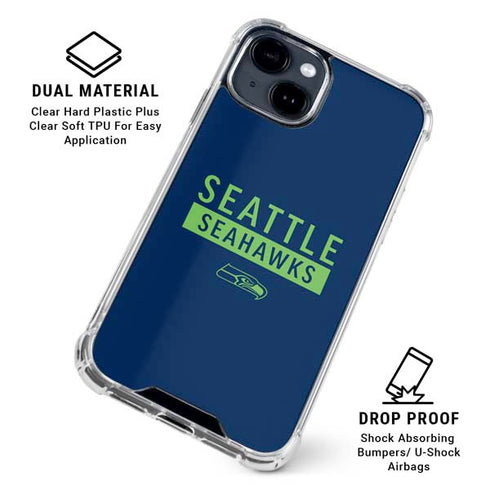NFL Seattle Seahawks Blue Performance Series iPhone 15 Clear Case