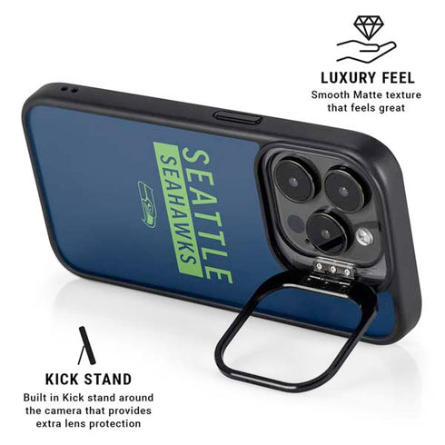 NFL Seattle Seahawks Blue Performance Series iPhone 15 Pro Max Kickstand Case