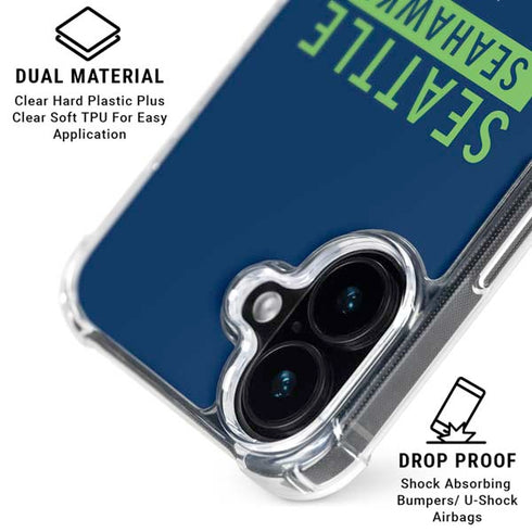 NFL Seattle Seahawks Blue Performance Series iPhone 16 MagSafe Case