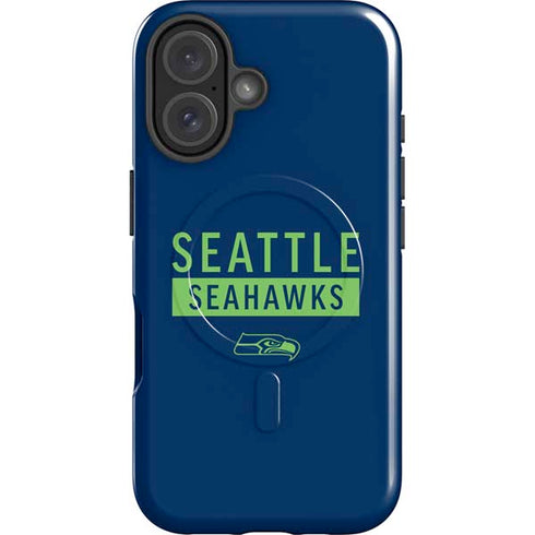 NFL Seattle Seahawks Blue Performance Series iPhone 16 Magsafe Impact Case