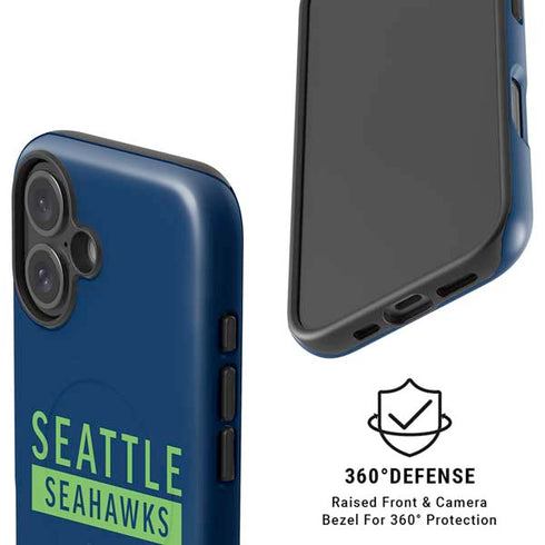 NFL Seattle Seahawks Blue Performance Series iPhone 16 Magsafe Impact Case