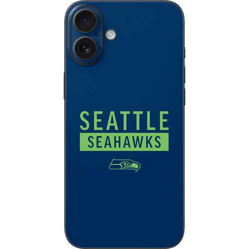 NFL Seattle Seahawks Blue Performance Series iPhone 16 Plus Skin