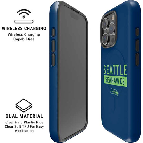 NFL Seattle Seahawks Blue Performance Series iPhone 16 Pro Max Magsafe Impact Case