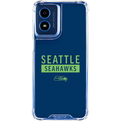 NFL Seattle Seahawks Blue Performance Series Moto G 5G (2024) Clear Case