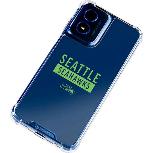NFL Seattle Seahawks Blue Performance Series Moto G 5G (2024) Clear Case