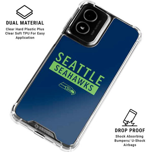 NFL Seattle Seahawks Blue Performance Series Moto G Power 5G (2024) Clear Case